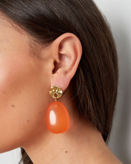 Oorbellen rond en ovaal - groen/Goud kleur