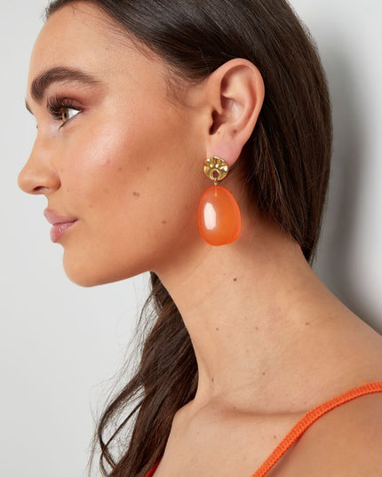 Oorbellen rond en ovaal - groen/Goud kleur