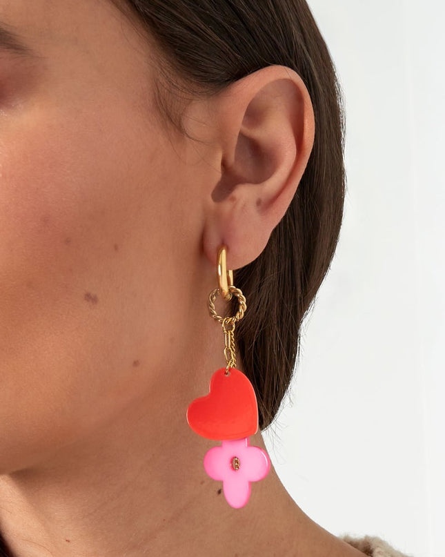 Oorbellen dare to dream - groen paars