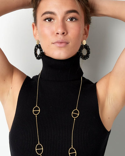 Statement madelief vorm oorbellen - bleekroze