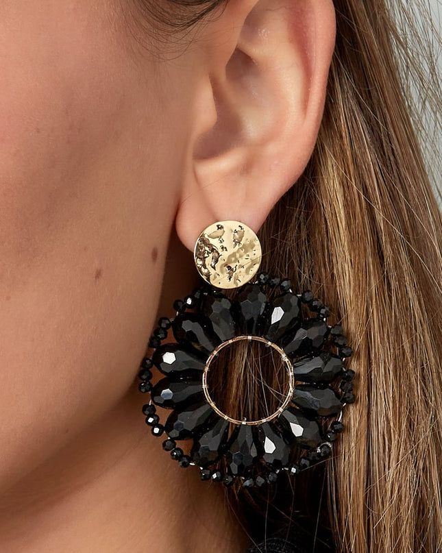 Statement madelief vorm oorbellen - bleekroze