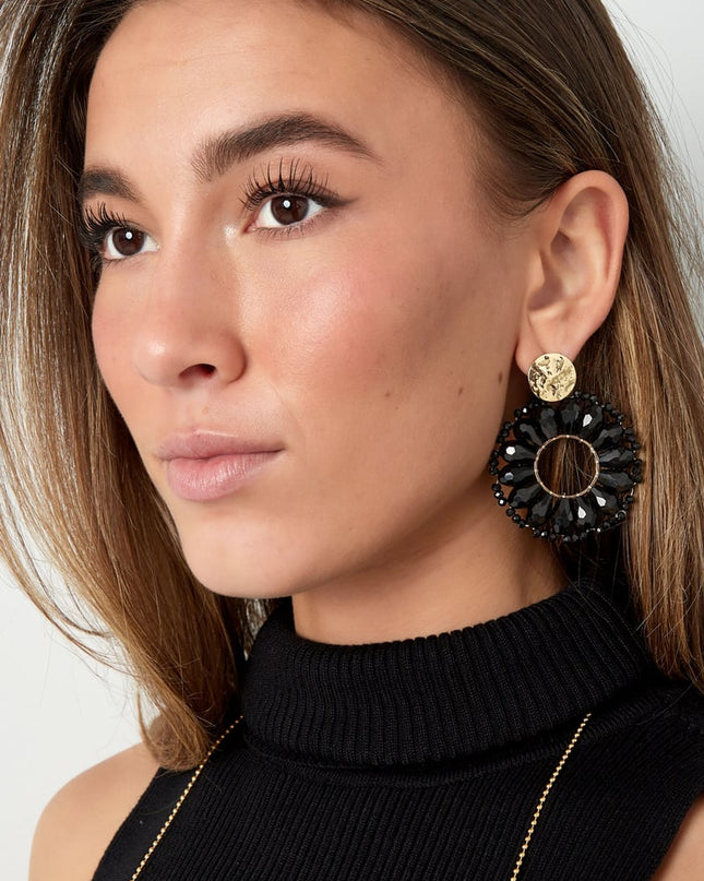 Statement madelief vorm oorbellen - bleekroze