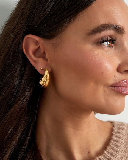 druppel oorbellen met structuur medium