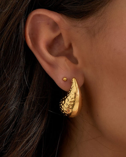 druppel oorbellen met structuur medium