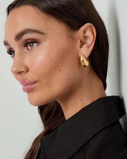 druppel oorbellen met structuur groot