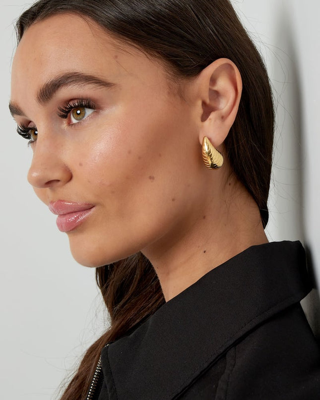 druppel oorbellen met structuur groot