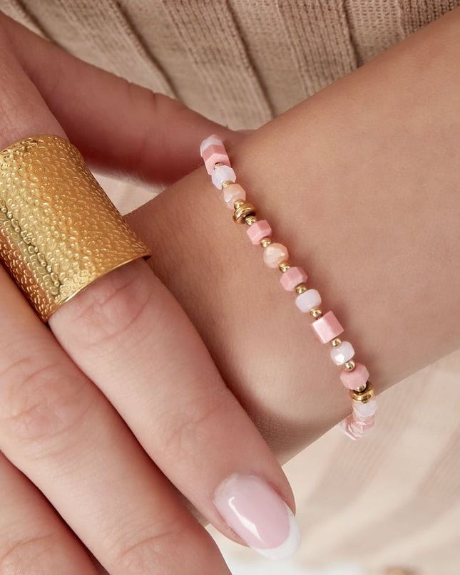 Kleurrijke festival armband - blauw/Goud kleur 