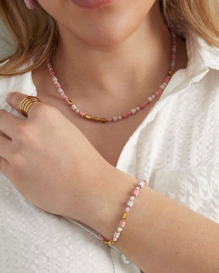 Kleurrijke festival armband - blauw/Goud kleur 