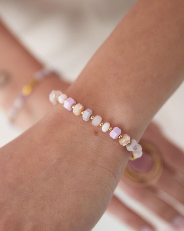 Armband kleurrijke wrap - roze/Goud kleur 