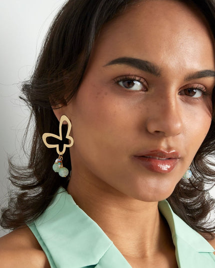 Vlinder feest oorbellen met bedels