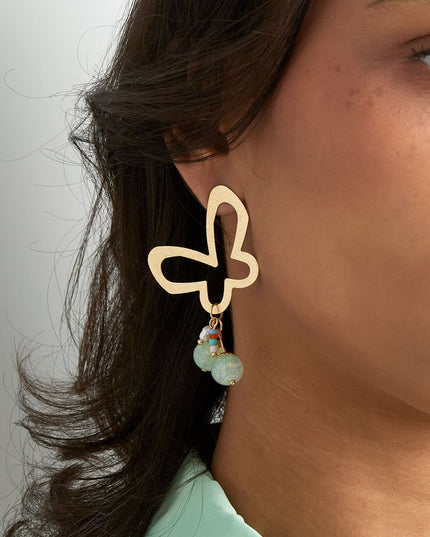 Vlinder feest oorbellen met bedels