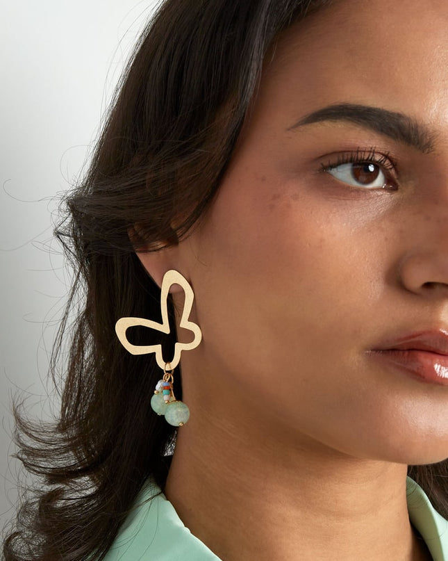 Vlinder feest oorbellen met bedels