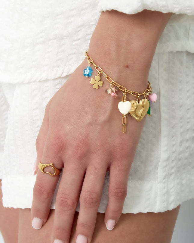 bedelarmband gekleurde bedels