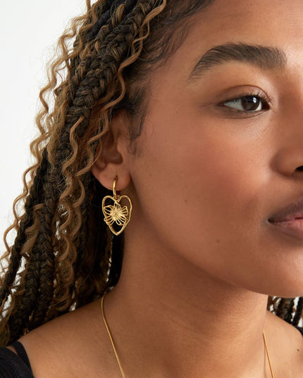 oorbellen statement flower heart