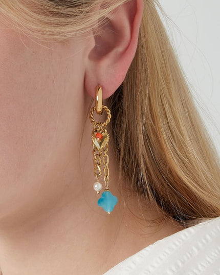 oorbellen blauwe klaver