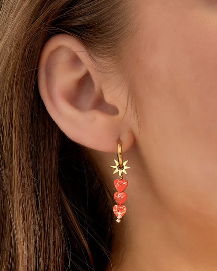 oorbellen triple hart ster