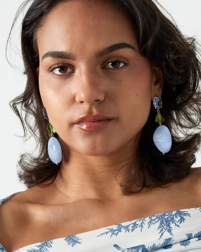 Statement glas oorbellen