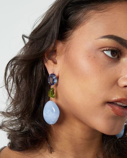 Statement glas oorbellen