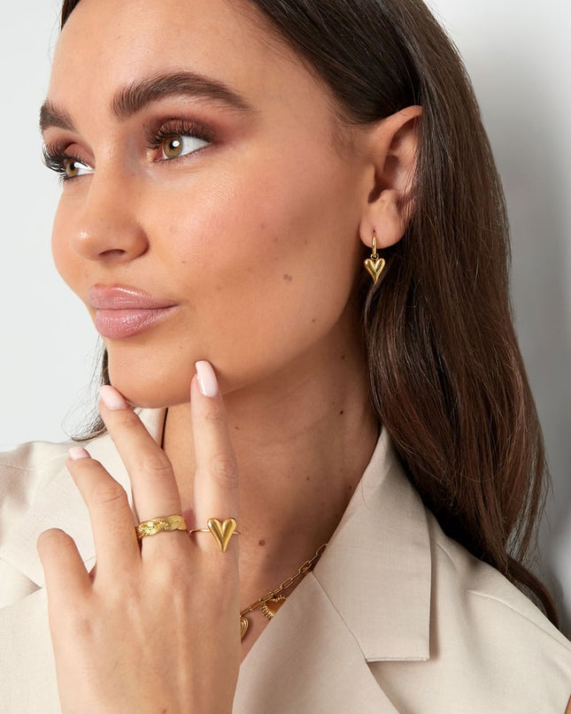 roestvrij stalen hartvormige oorbellen