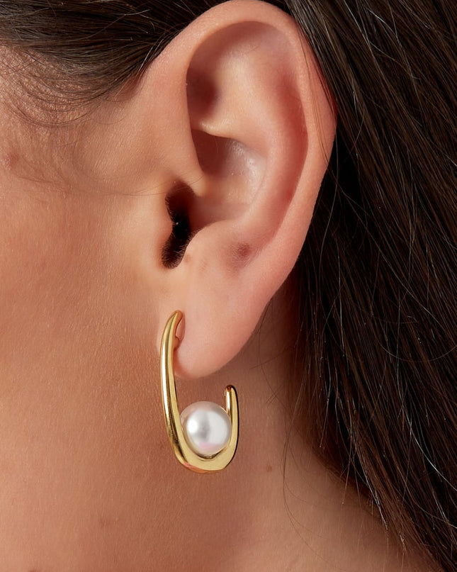 oorbellen halve maan parel