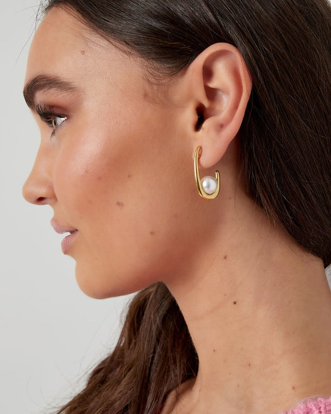 oorbellen halve maan parel