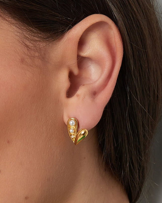 open pearl hart oorbellen