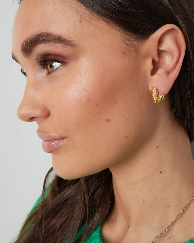 open pearl hart oorbellen