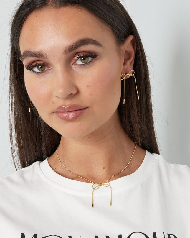 schakel oorbellen met strik