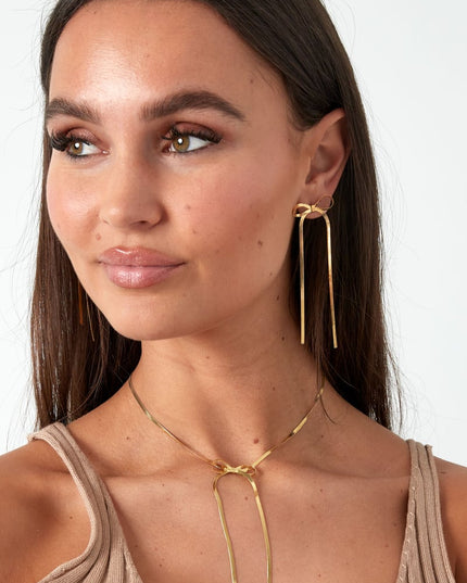 oorbellen met lange strik