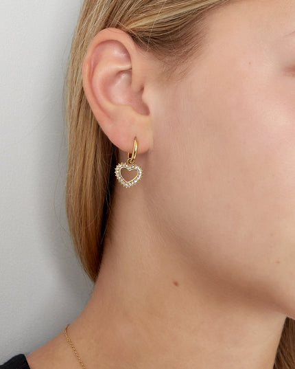 diamant hart oorbellen