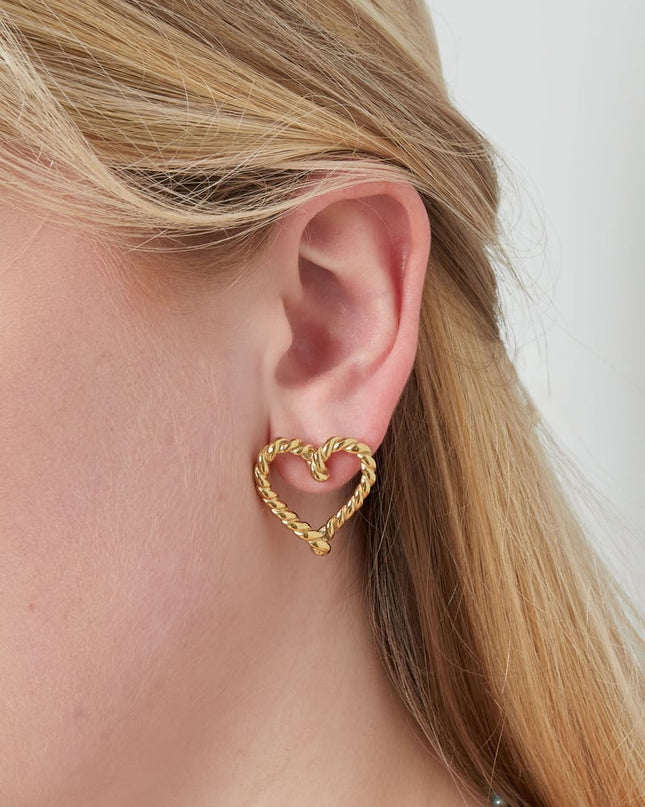 gedraaide hartjes oorbellen