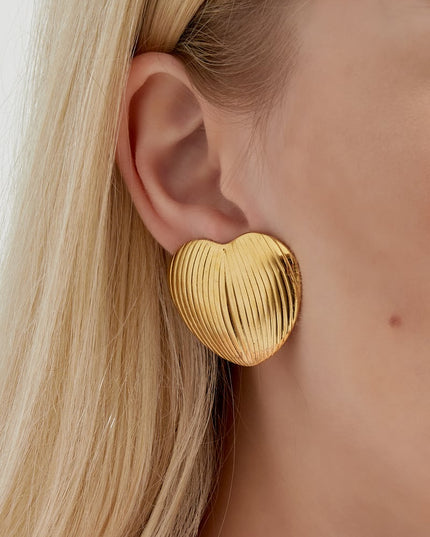 clip oorbellen heart statement