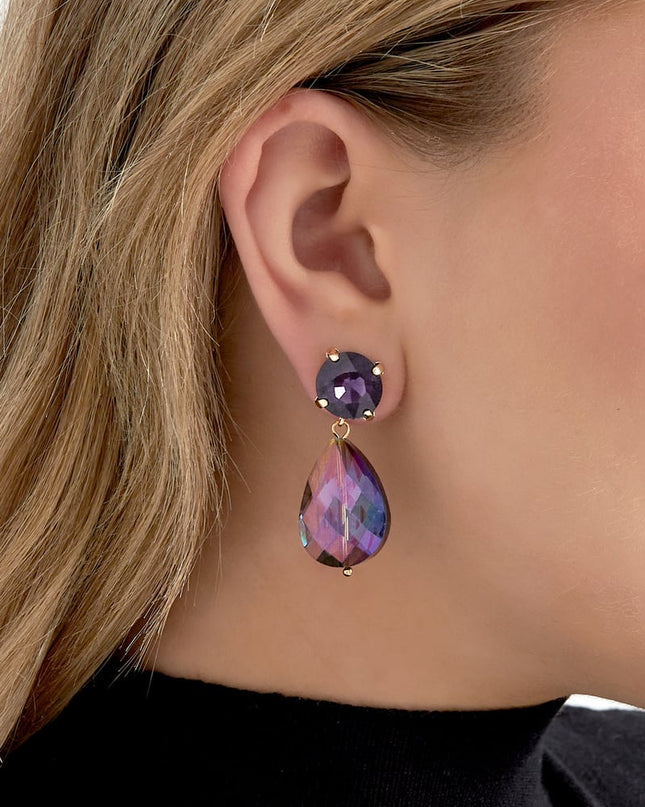 Oorbellen posh pardon - blauw bruin