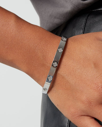 slavenarmband met klavers en steentjes