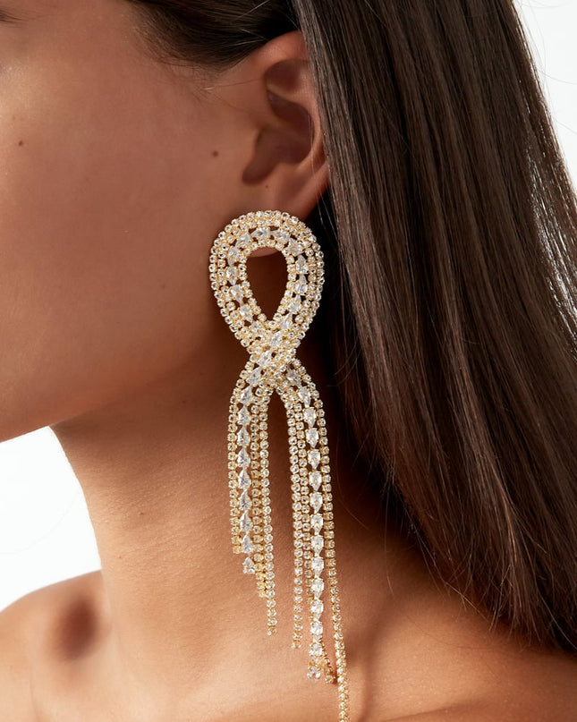 glimmering ribbon oorbellen