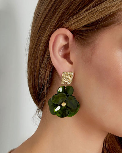 oorbellen flower magic - groen 