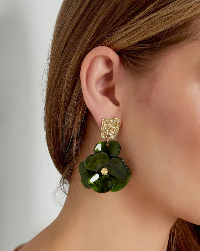 oorbellen flower magic - groen 