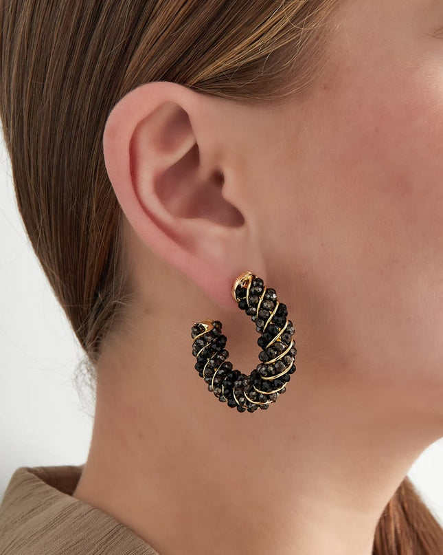 Twisted grace oorbellen - oranje & roze