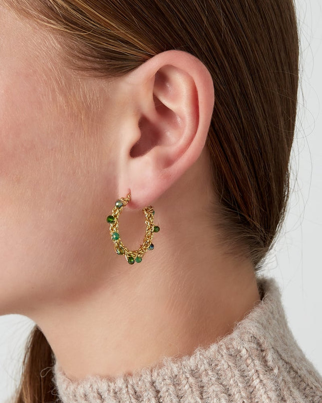 Bright bead oorbellen - zwart & grijs