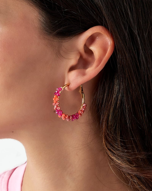 Bead fiesta oorbellen - groen