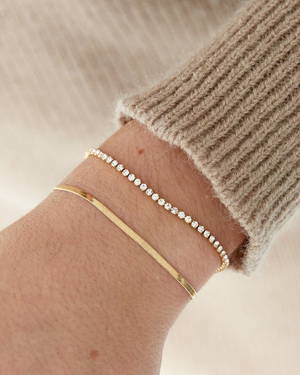 dubbele armband met diamantjes