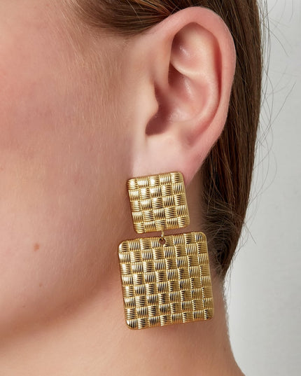 textured blocks oorbellen