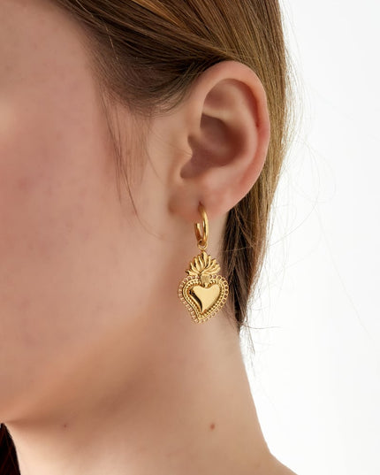 oorbellen flaming heart