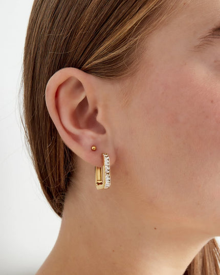 rectangular diamond oorbellen