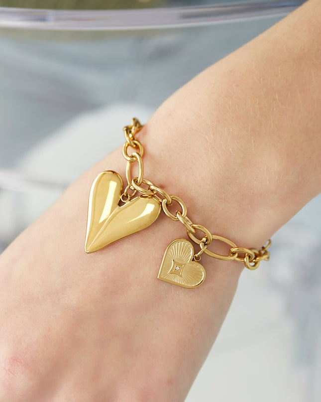 bedelarmband triple heart