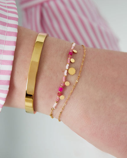 armband roze bedels