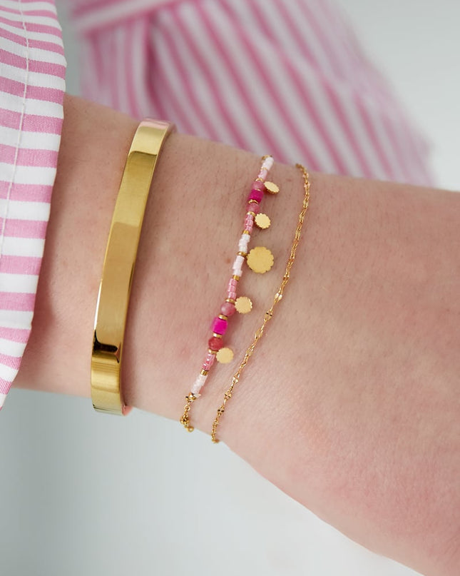 armband roze bedels