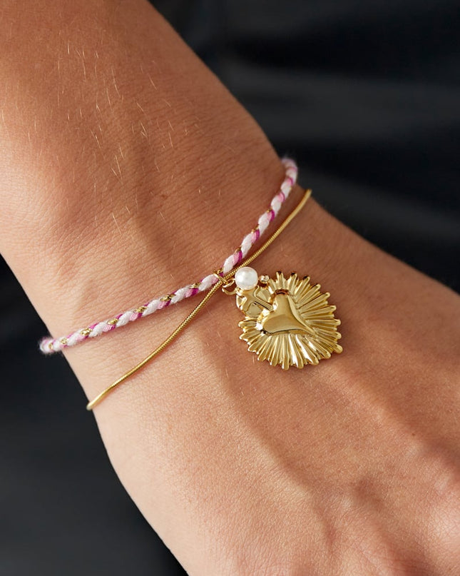 love laced armband - roze en