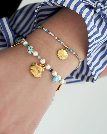 kleurvolle schelp armband