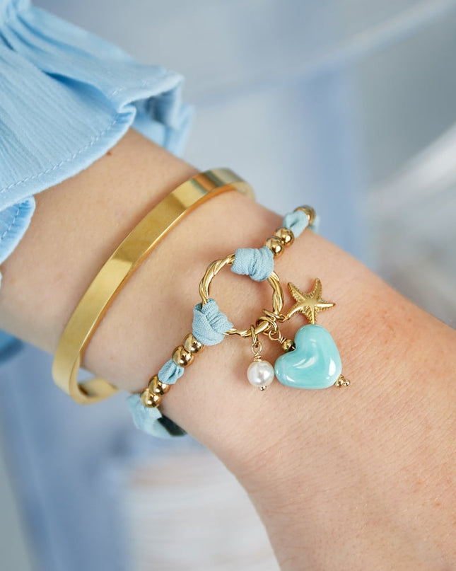 Flower Armband - Licht Blauw